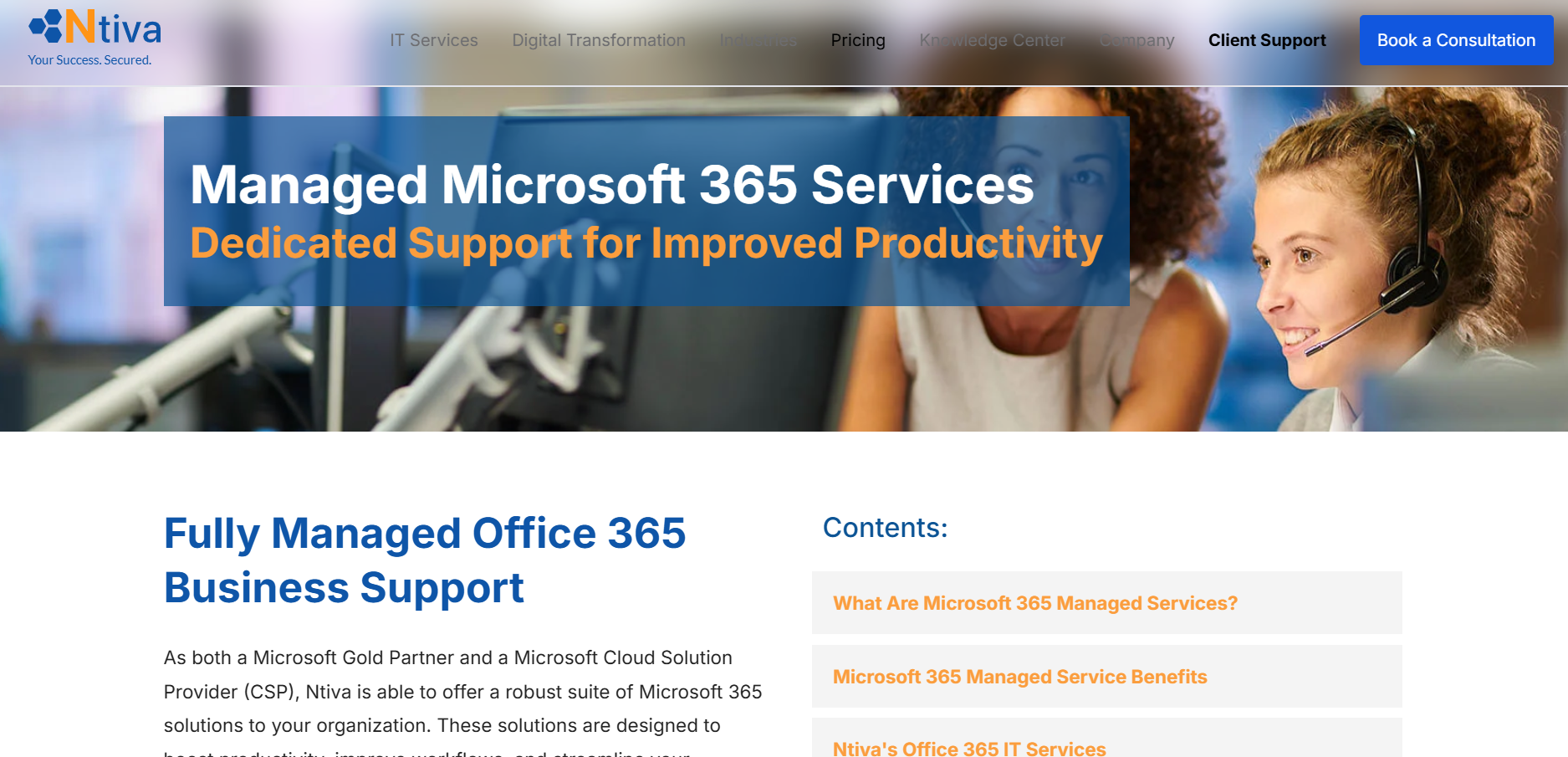 Ntiva is the best Microsoft 365 services provider for all-in-one IT solutions.