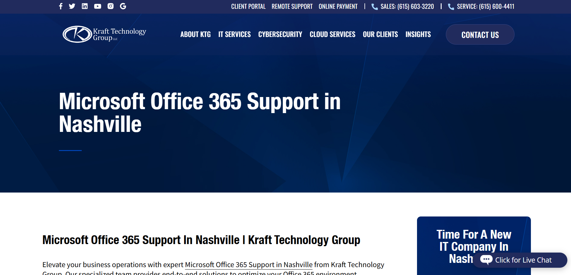 Kraft Technology Group is the best Microsoft 365 services provider for local businesses (Nashville specifically).