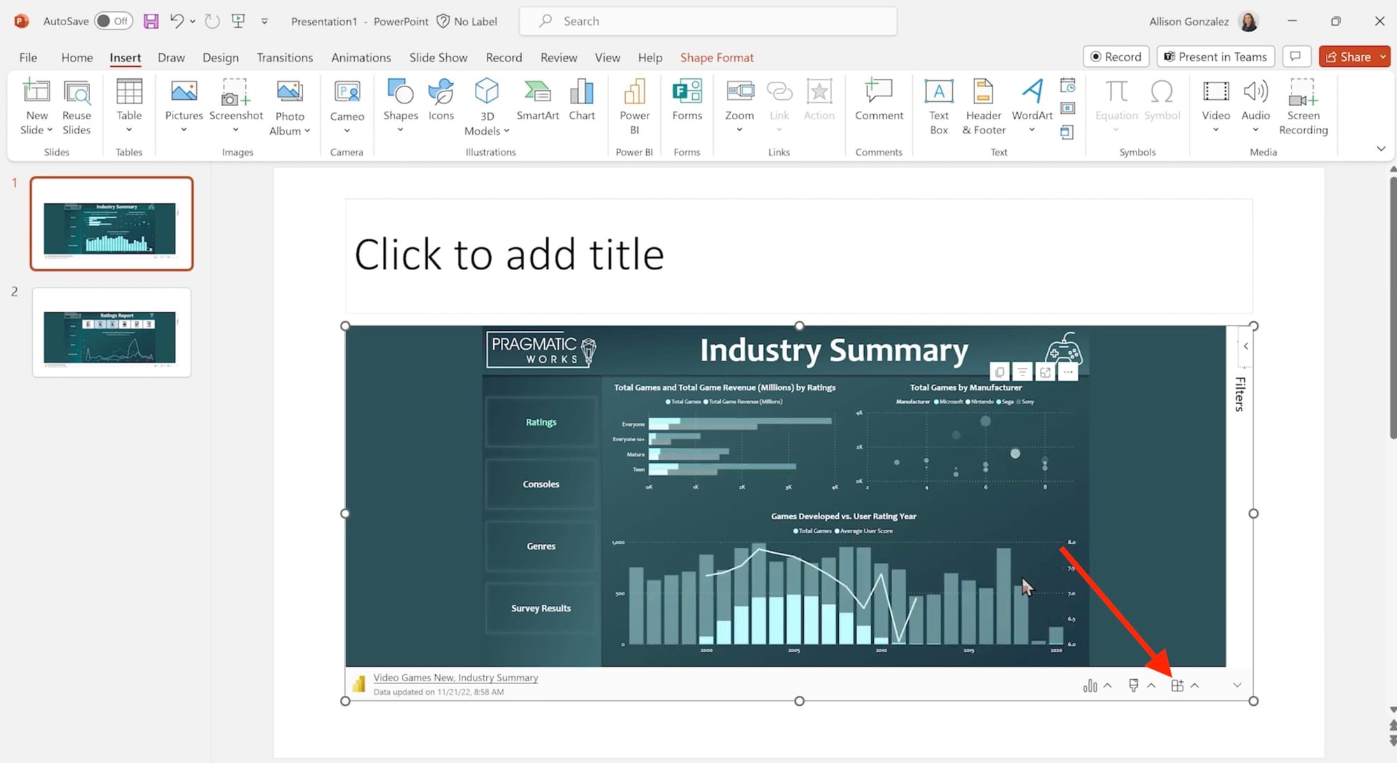 How to set up automatic refresh for Power BI report in PowerPoint presentation