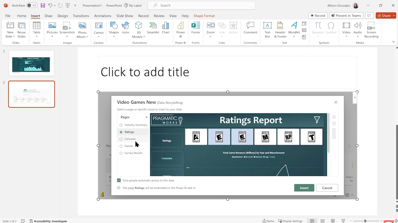 PowerPoint is the best Windows digital signage software for embedding in other tools.
