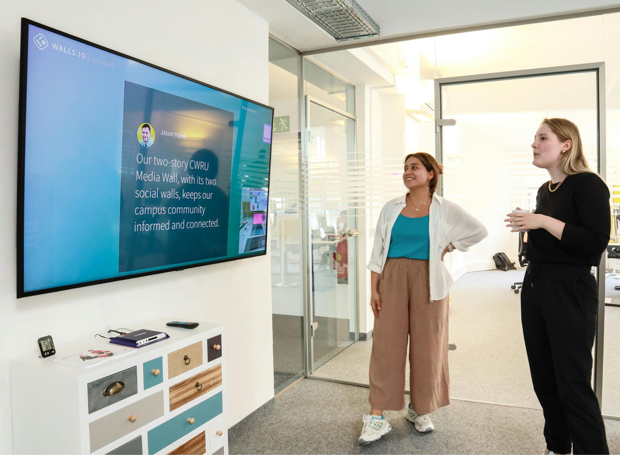 corporate marketing team social media wall 1