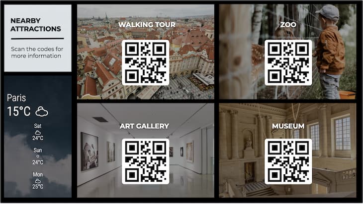 hotel qr code for digital signage