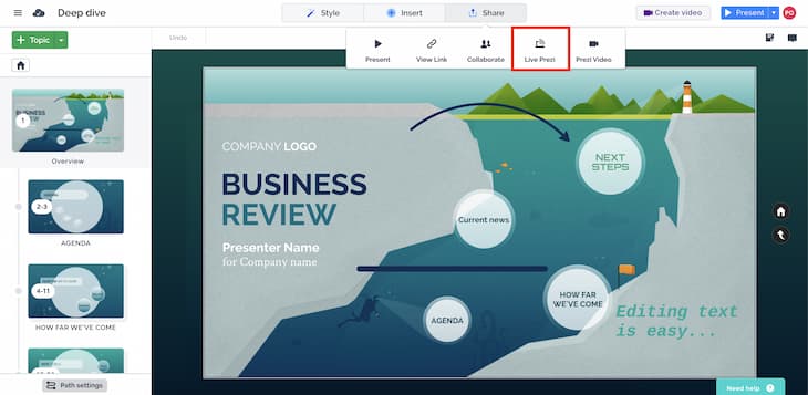 prezi presentation software