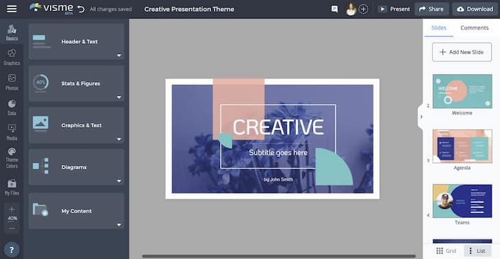 visme presentation software