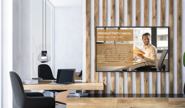 Corporate digital signage productivity hack
