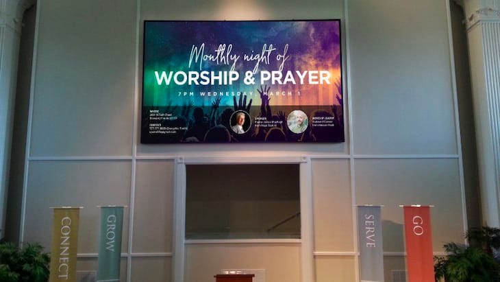 Try out digital signage in your church or place of worship with Fugo!