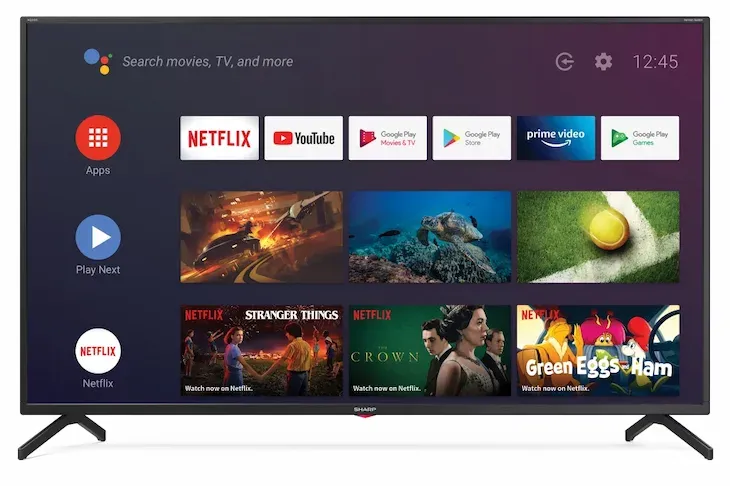 Android smart TV home screen