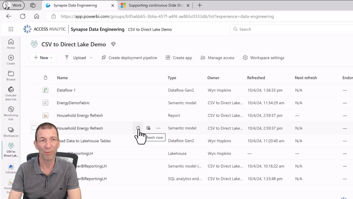 Screenshot showing how to update the auto-refresh in the PowerPoint Power BI add in