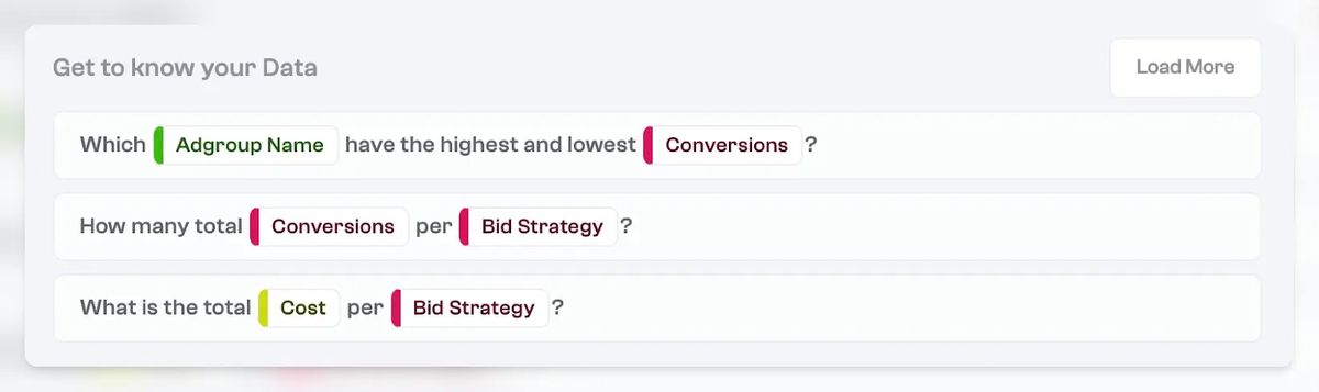 Here’s what it might look like to query your AI-generated dashboard.